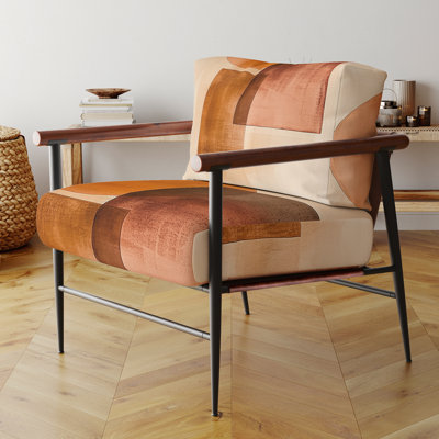 Chaise d'appoint abstraite transitionnelle moderne - Modern Geometric Flow II - Chaise en terre cuite Balance I
