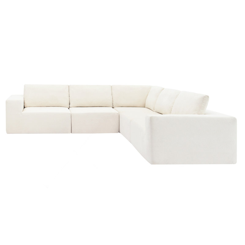 Versatile Modular Sofa Set For Home, No Assembly, Comfortable And Stylish, Beige Fabric