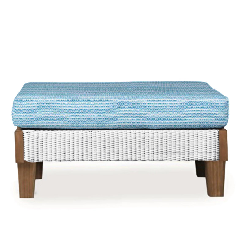 Catalina Outdoor Ottoman, Rumba Stonewashed, White