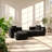 Aijia 114" W x 60" D x 27" H Corduroy Modular Sectional Sofa-895324803-895324802-895324811-895324800