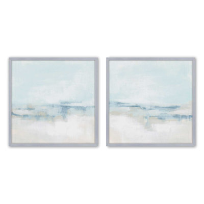 Ensemble de 2 impressions sur toile Cloudy Shoreline Hues