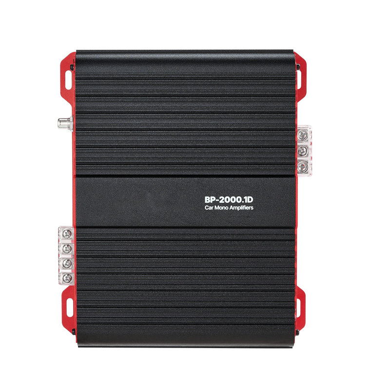 Amplificateur de voiture monobloc, 2000 W RMS MAX, stable 1/2/4 Ohm, amplificateur audio de voiture à 1 canal de classe D avec contrôle de niveau du caisson de basses à distance, filtre passe-bas et amplification des basses, contrôleur de volume inclus