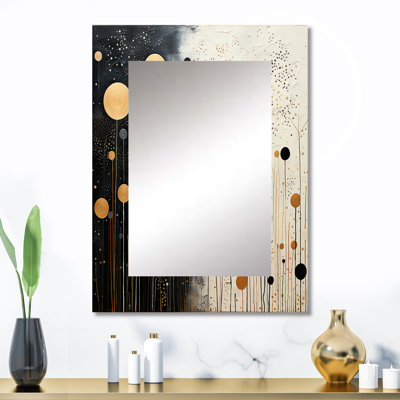 Monogramme Medley II - abstrait, collage mural unique, miroir noir, impression sur métal