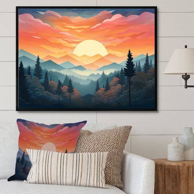 «Mountain Forest Daydream Peaceful Sunset» sur toile