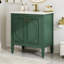 Meuble-lavabo 30 po avec lavabo, deux portes avec tablette, charnières de porte à fermeture en douceur, style rétro, vert-866119898