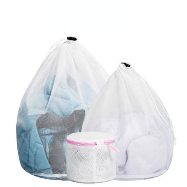 Laundry Bag Household Washing Machine Anti-deformation Washing Clothes Mesh Bag Bundle Mouth Protective Washing Bag Rebrilliant Size: Medium (19.6 H