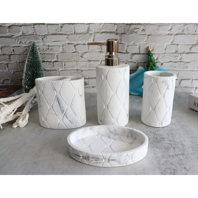 Marble Design Bathroom Accessories Set