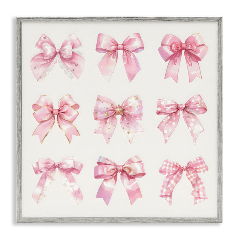 Giclée encadrée Ribbon Bow Styles Grouping, conception par Creative Studio, H 17 po x l 17 po, Estampe numérique Farmhouse