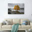Ensemble de 1 tableau sur toile représentant un paysage d'automne-129325527-129325529