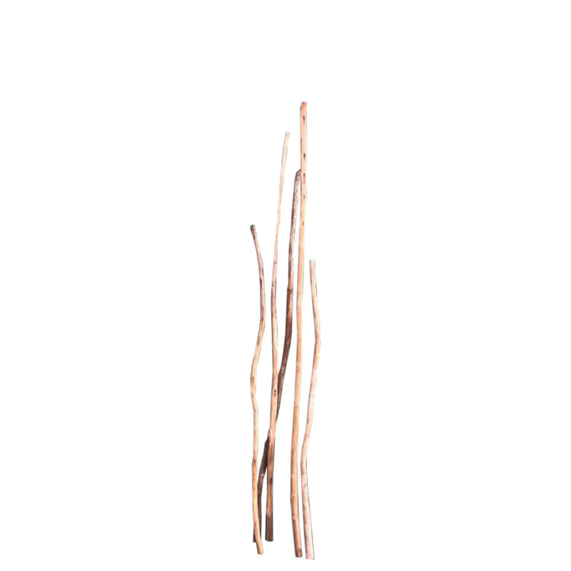 Poteau en bois légèrement courbé, H 58 po x l 1 po x P 1,75 po