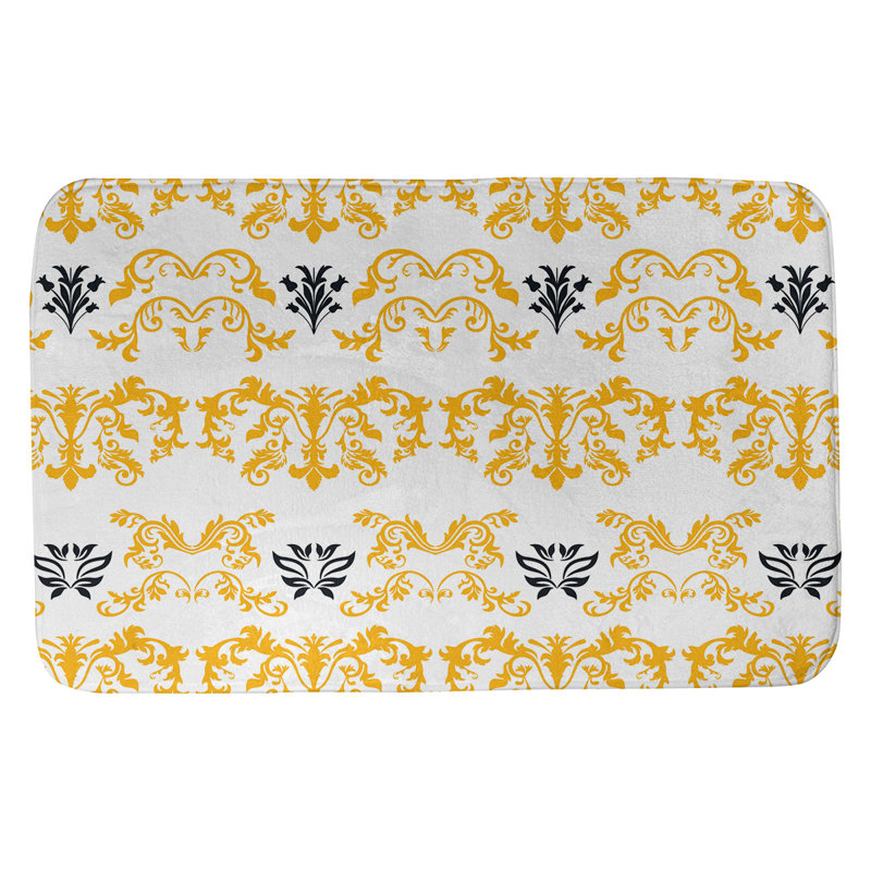 Tapis de bain Pittsburgh Football Baroque, l 21 po x L 34 po, Doré / blanc / noir