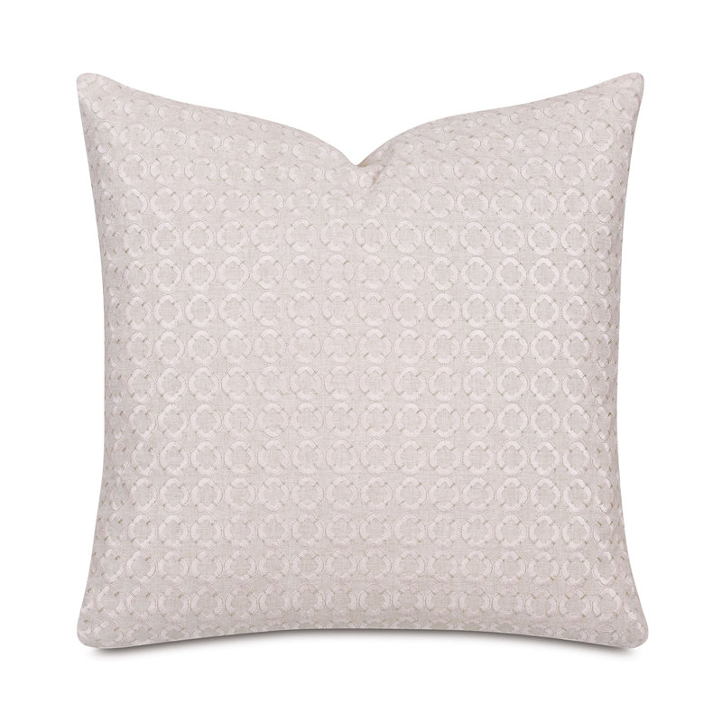 Embroidered Feather Reversible Throw Pillow