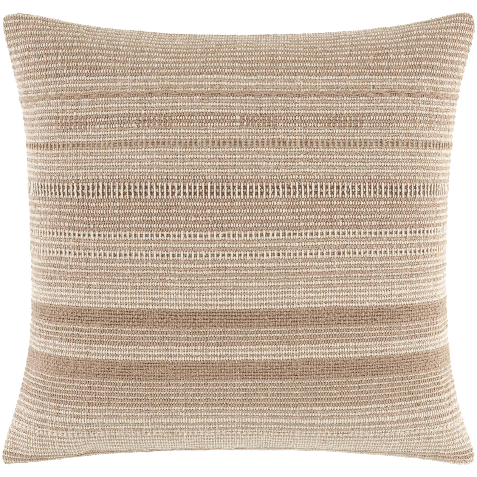 Dalton  Accent Pillow Cover & Insert, Square 20", Pillow Cover Only - No Insert, Tan/Beige