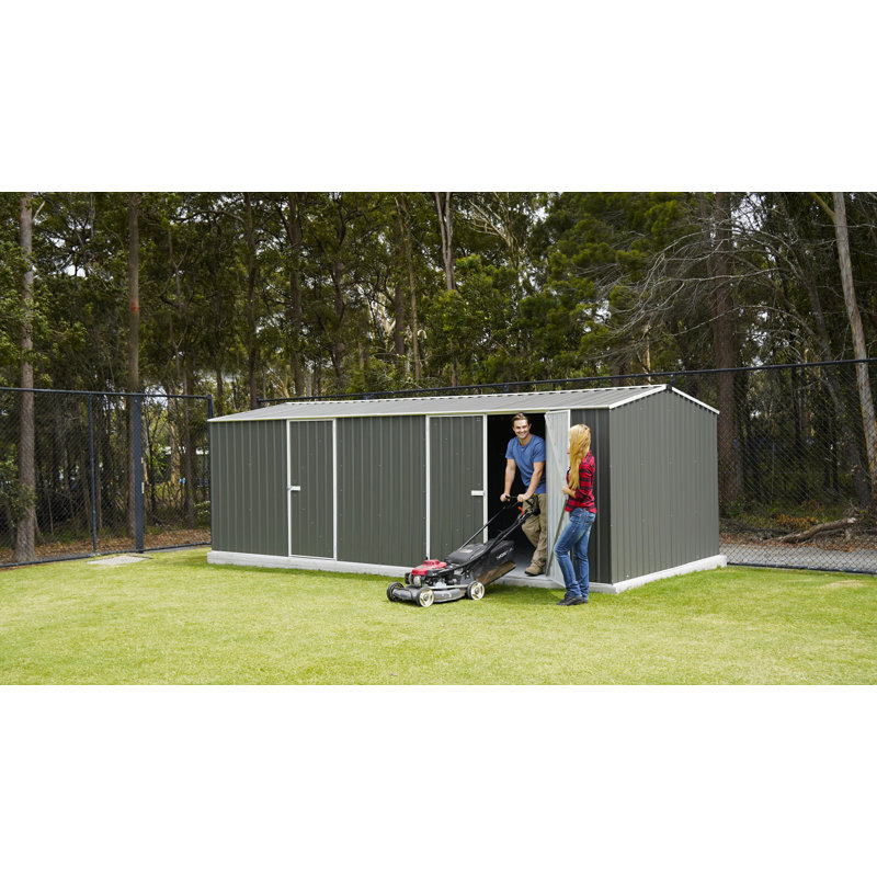 Woodland Gray 20' x 10' Galvanized Steel Metal Workshop Shed