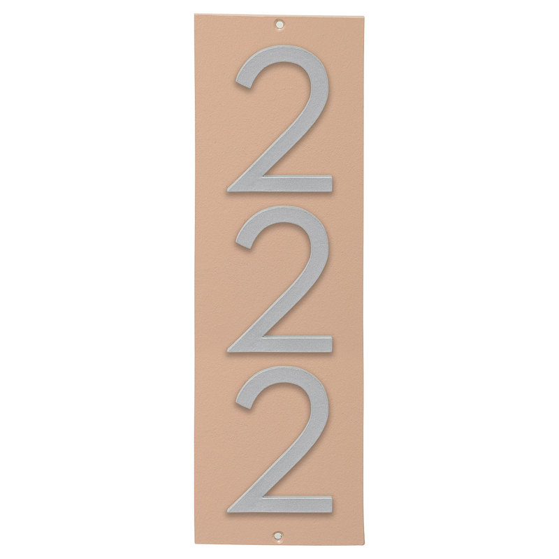 Plaque d'adresse murale sur 1 ligne, Taupe / argent, Oui