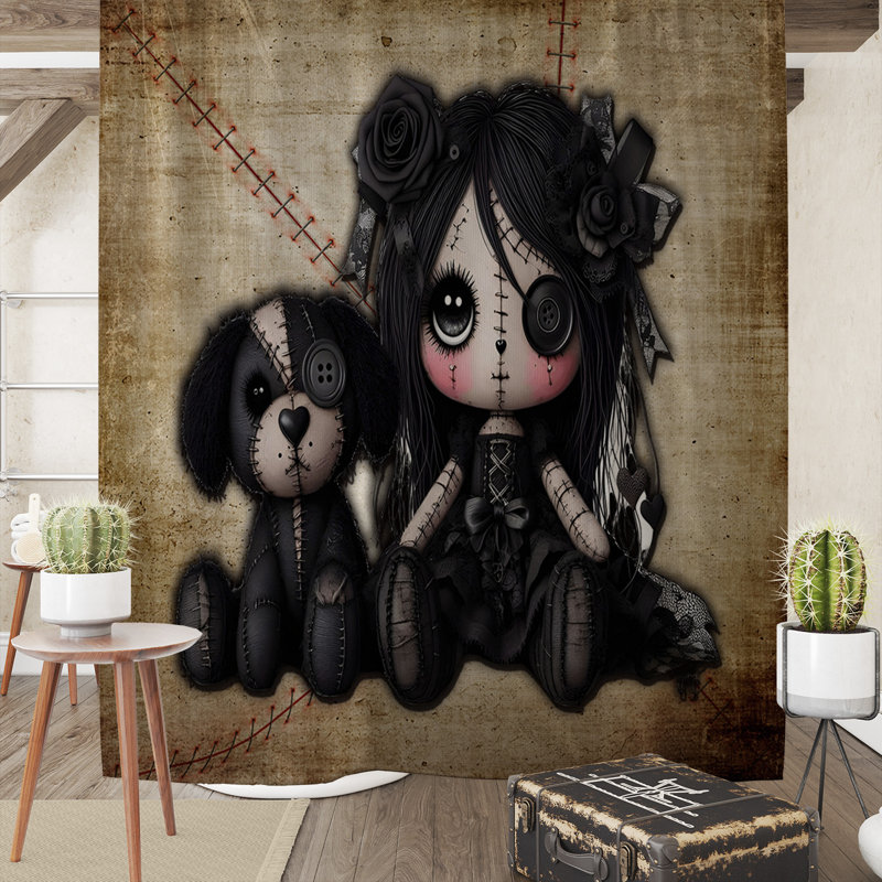 Rideau de douche Little Stitch Ups, H 70 po x l 70 po, Kaki