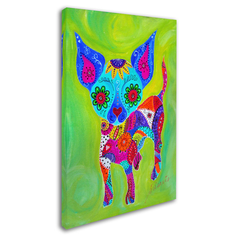 Reproduction sur toile tendue Guenther «Talavera Happy Chihuahua», H 19 po x l 12 po x P 2 po