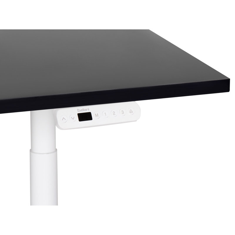 Garrey Adjustable Metal Base Standing Desk, 132cm H x 120cm W x 72cm D, White, Black