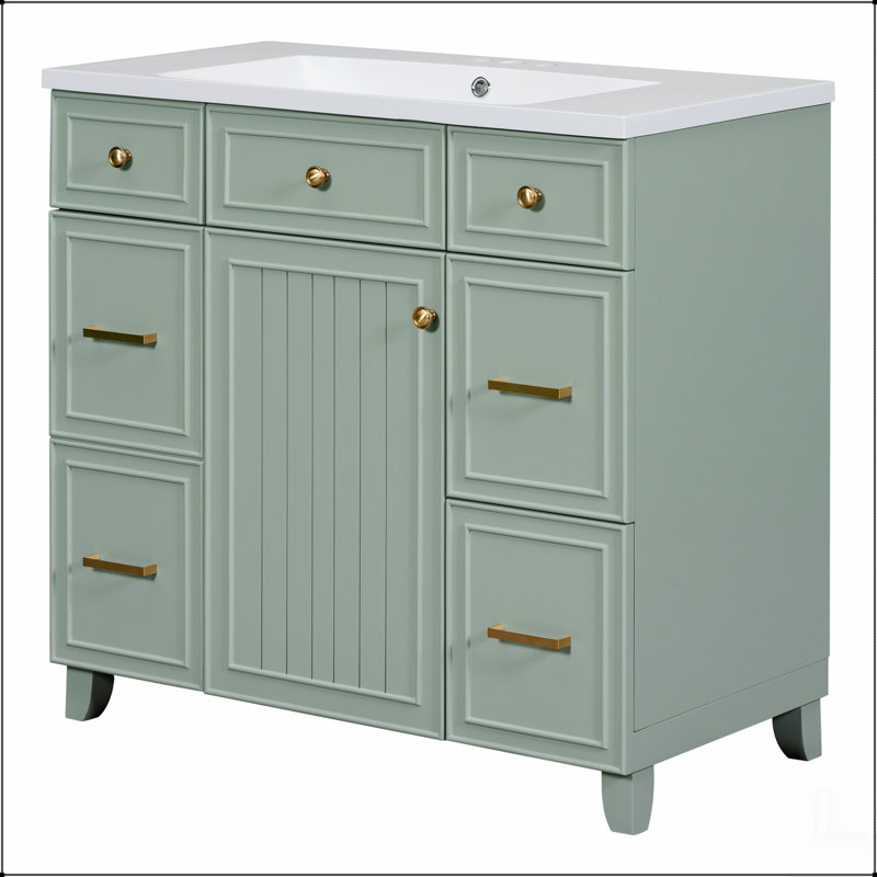 Ensemble de meuble-lavabo vert 36 "avec lavabo