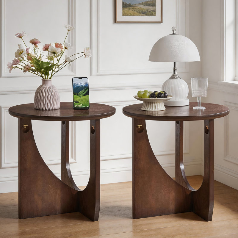 Table de chevet en bois massif 19,7 po (ensemble de 2)
