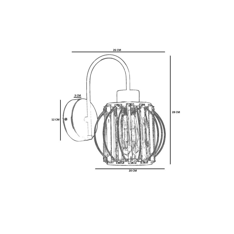 Lampe murale élégante en or, corps en métal avec capuchon en verre, 7,9 po de diamètre x 6,3 po de hauteur | 1 x douille E27 (40 W maximum) | Parfait pour la décoration de salon et de chambre à coucher, conception élégante et durable, indice de protection IP20