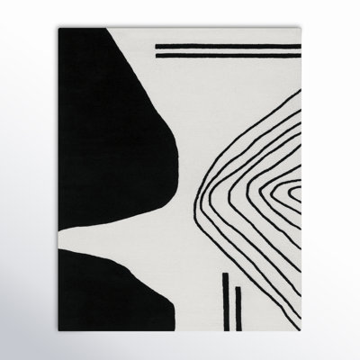 Felipe Handmade Wool Ivory/Black Rug