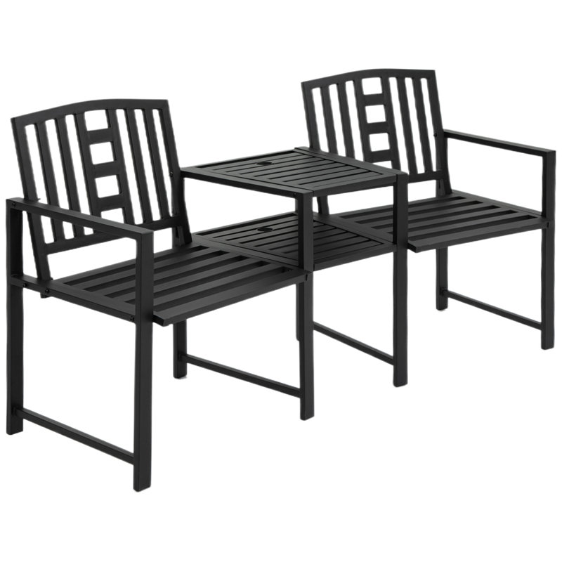 Banc en acier tête-à-tête