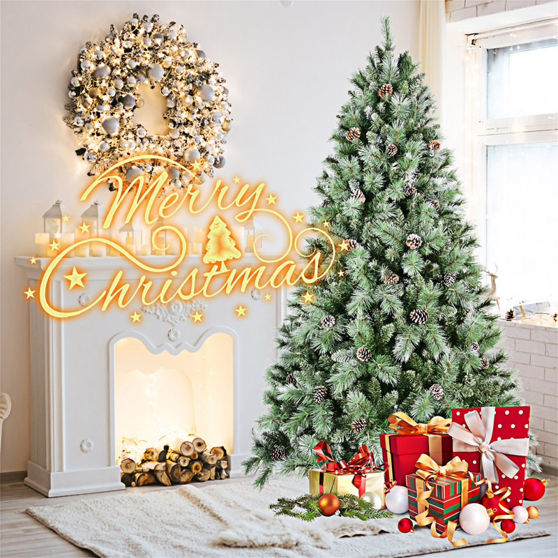 Arbre de Noël avec support en métal, No, 6' H