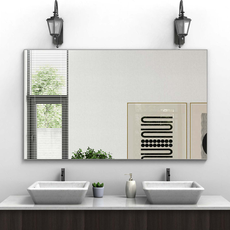 Oversized Modern Rectangle Bathroom Mirror