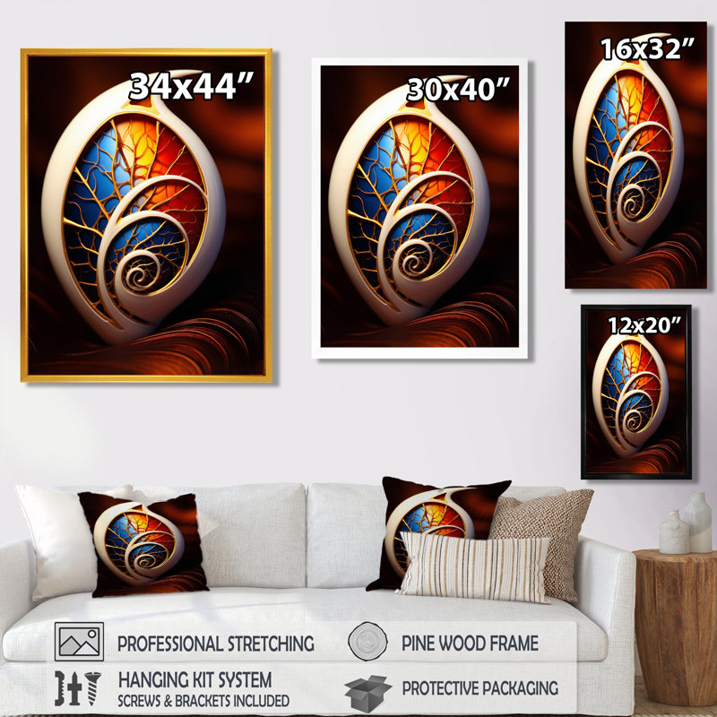 Infinity Leaf - Botanicals, art mural, Cadre flottant noir, H 20 po x l 12 po