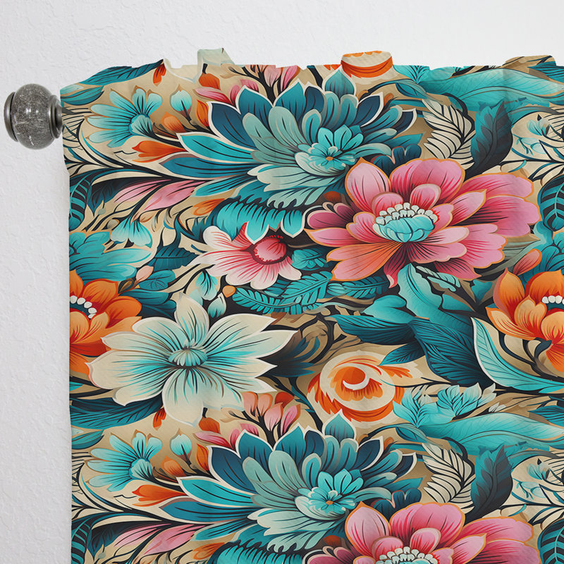 Motif artistique Boho II - rideau bohémien - obscurcissant velours - 1 panneau, L 52 po x L 90 po