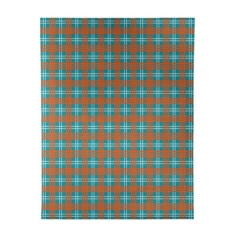 Tapis à carreaux bleu, Rectangle 8 pi x 10 pi