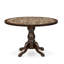 1C1515CEA80741E38E991B276E6D5281 Ensemble de cuisine 3 pièces de style Mid-Century composé d'une table piédestal ronde et de 2 chaises Parsons à haut dossier avec tissu en lin beige clair, finition lin blanc.-979725061-979725062-1005443615
