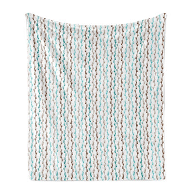 Ambesonne Sketchy Fleece Throw Blanket Willow Tree Twigs Pattern Multicolor