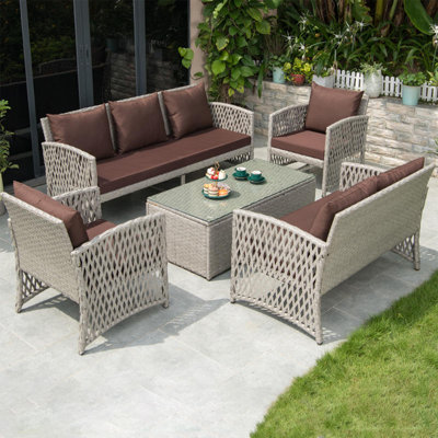 Jamelle 7 - Person Patio Conversation Set with Cushions