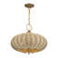 Lustre suspendu 3 lumières feuille d'or antique Amileigh