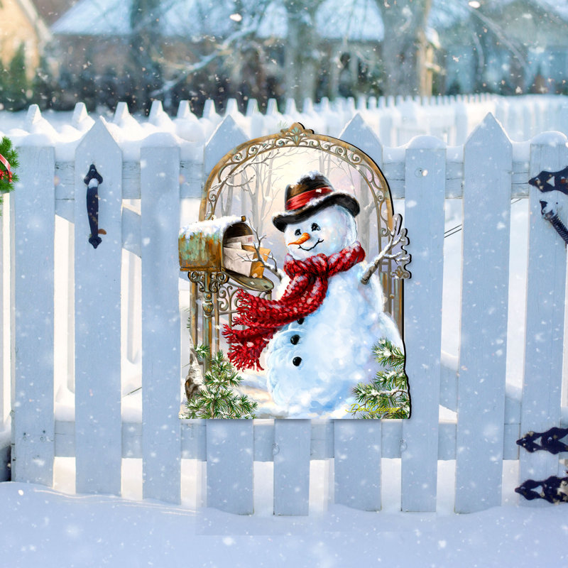 Crochet mural et porte bonhomme de neige saisons-greetings