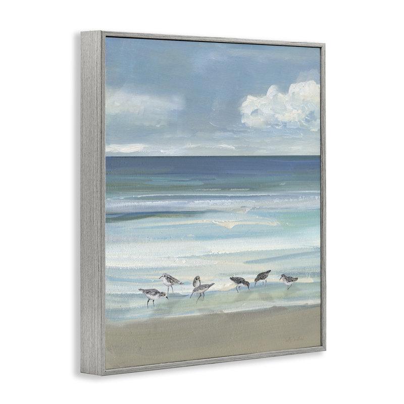 «Gentle Waves Shore Birds», estampe numérique, conception de Sally Swatland, H 14 po x l 11 po, Estampe numérique Farmhouse