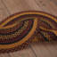 Tapis brun / rouge tissé à la machine 2 pi 6 po x 1 pi 8 po Oval Heritage Farms