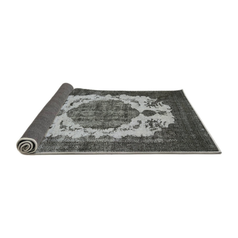 Tapis oriental noir / blanc, Rond 6 pi