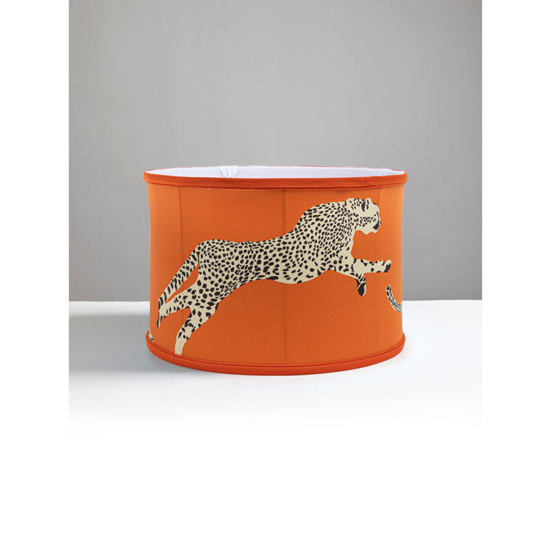Leaping Cheetah Drum Lamp Shade, Clementine