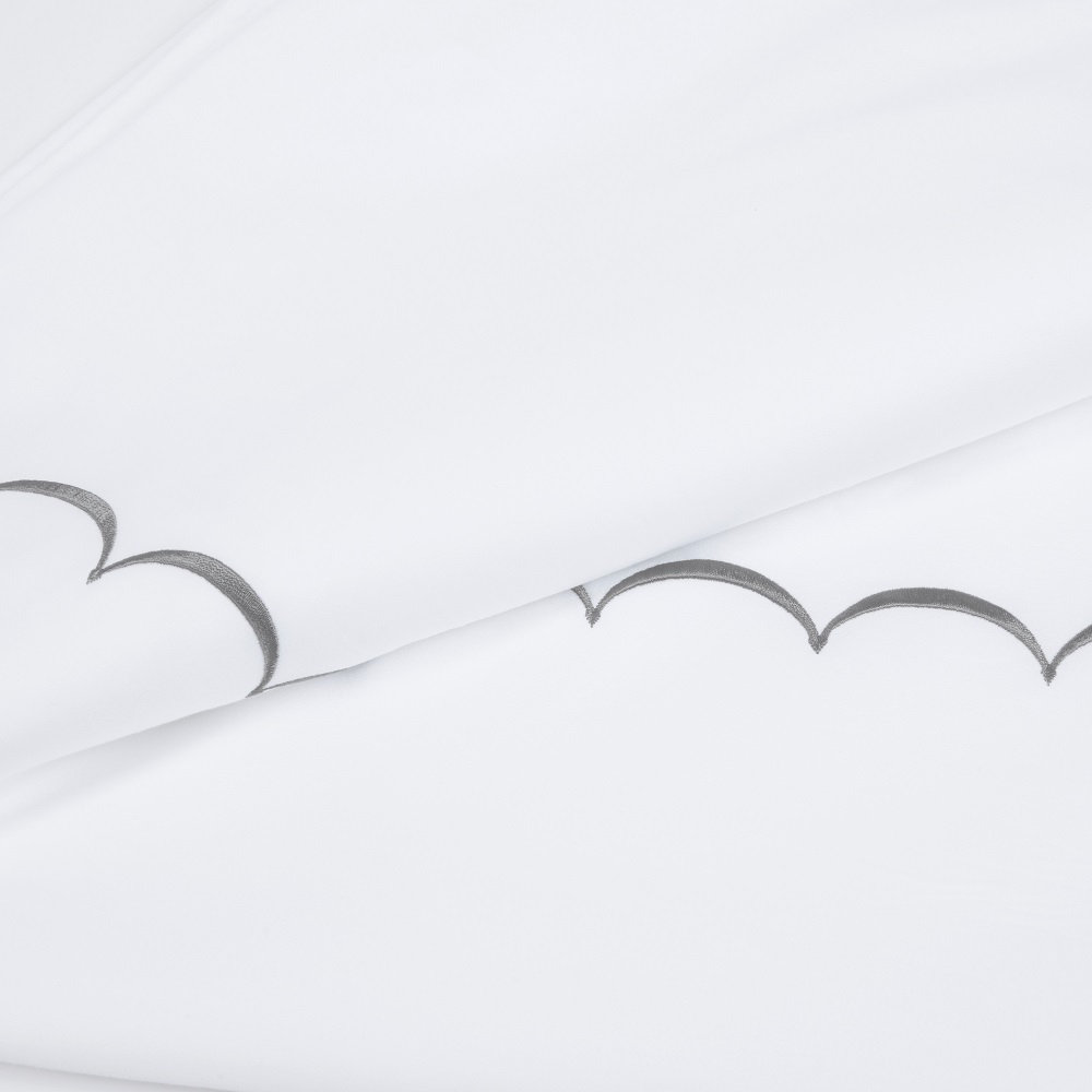 Camillo Cotton Sheet Set, King Sheet Set + Fitted Sheet + 2 Pillowcases, Gray