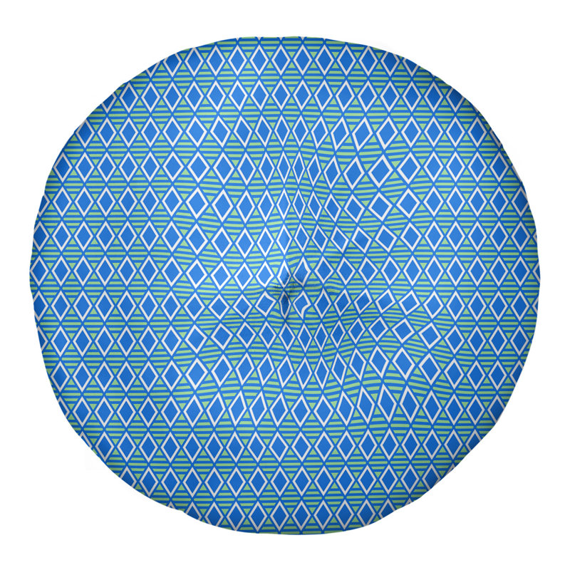 Coussin de sol Katelyn Elizabeth, 26 po x 26 po, Bleu / vert