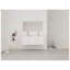 Meuble-lavabo mural 48 po avec lavabos doubles en résine et rangement ouvert, blanc