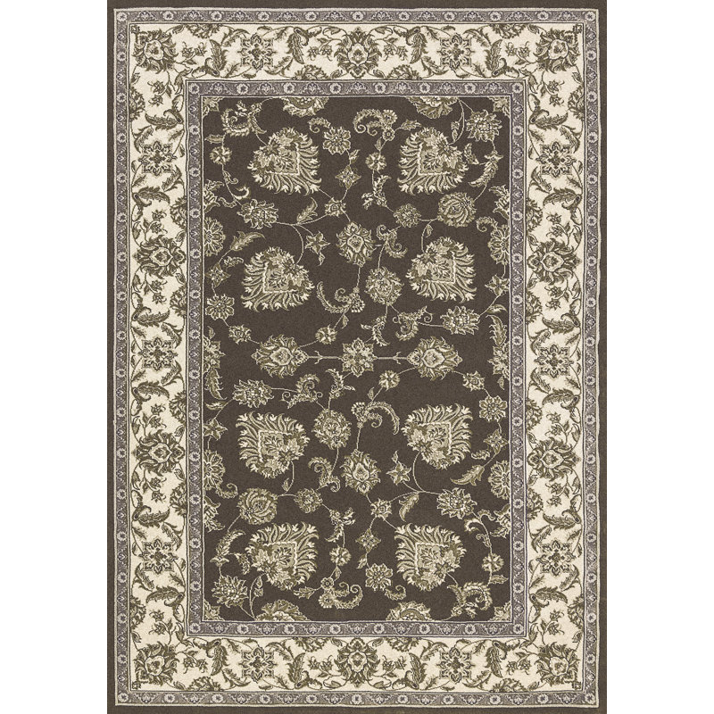 Tapis gris foncé/ivoire Atterbury, Rectangle 6 pi 7 po x 9 pi 6 po