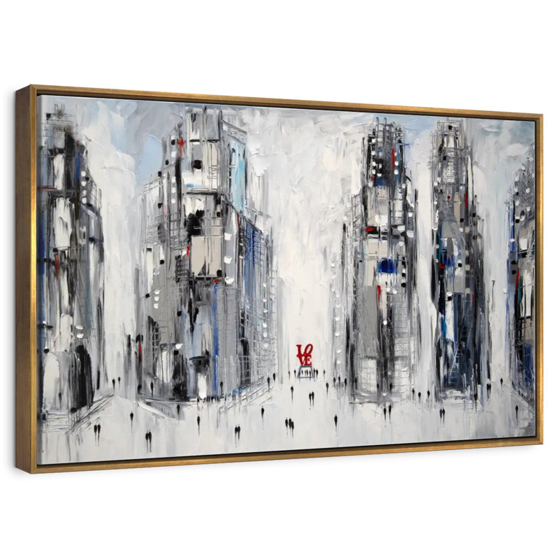 Urban Love I, 46 po x 31 po, Cadre flottant doré