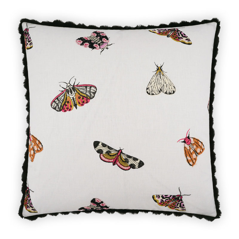 Flutter Embroidered Throw Pillow, Square 22"