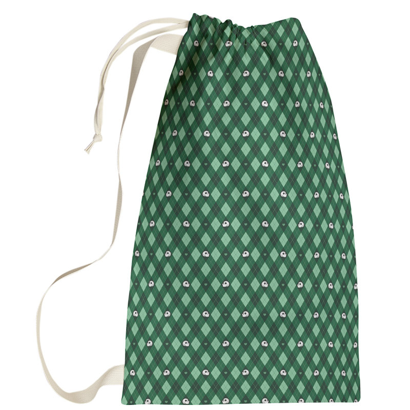 Kitterman Fabric Laundry Bag with Handles, Large (76.5" H x 29.5" W x 1.5" D), Green