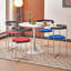 Chaise pliante au design moderne, structure en chrome avec dossier en bois, rembourrée pour les chaises de cuisine du salon, 1 pièce (rouge - 1 pièce)-314364441