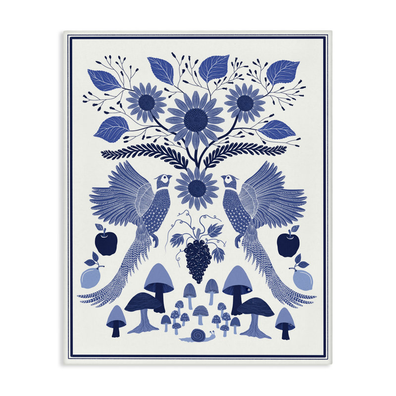  "Woodland Blue Folk", art mural sur toile par Darlene Seale, H 40 po x l 30 po